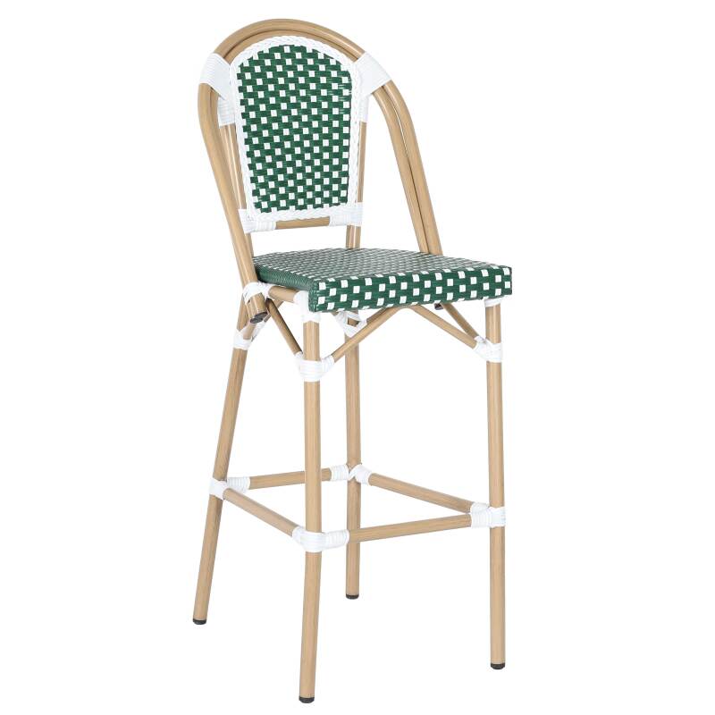Silla alta de jardín de aluminio y ratán sintético 