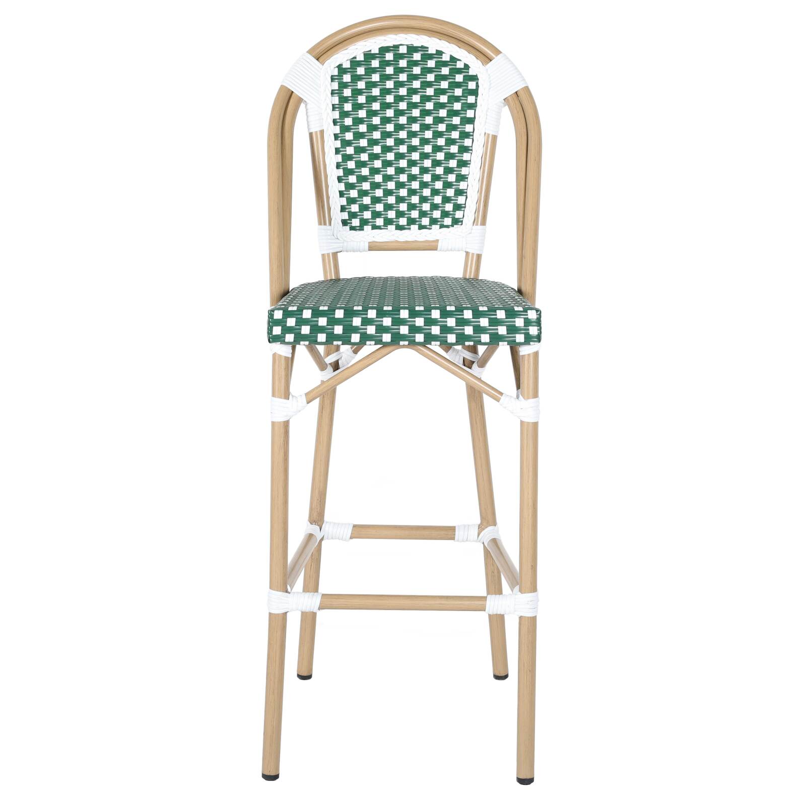 Silla alta de jardín de aluminio y ratán sintético 