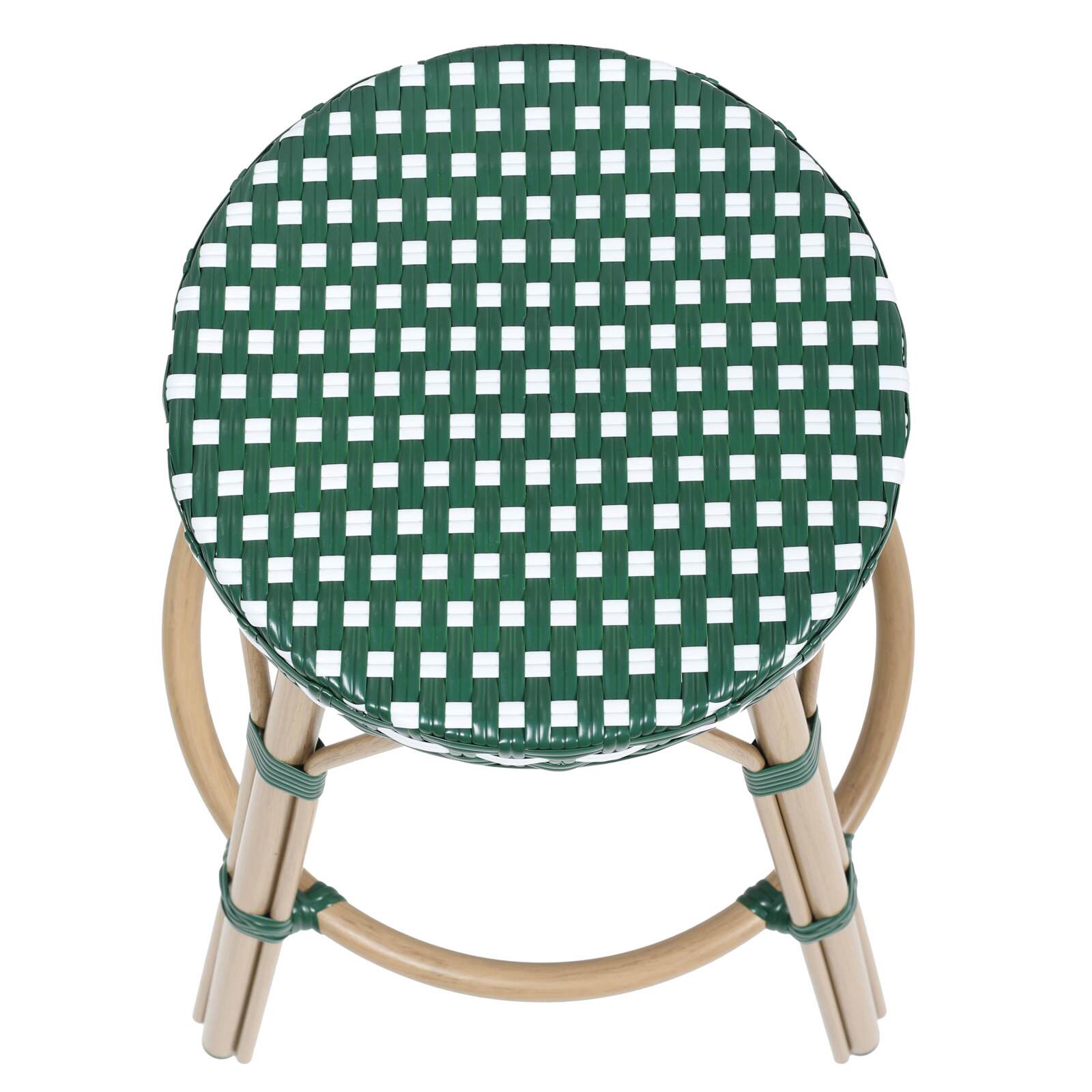 Taburete de bar de aluminio y ratán sintético 