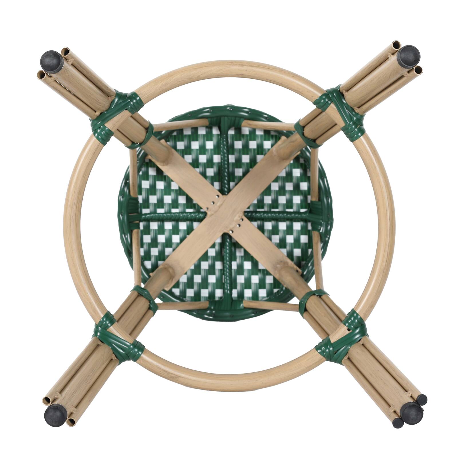 Taburete de bar de aluminio y ratán sintético 