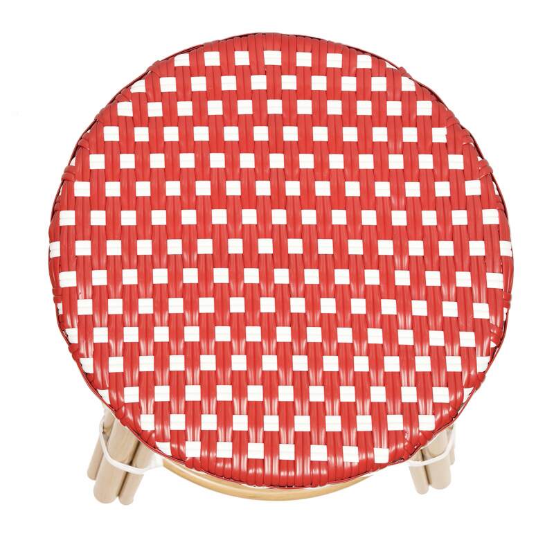 Taburete bajo de aluminio y ratán sintético  (2/4)