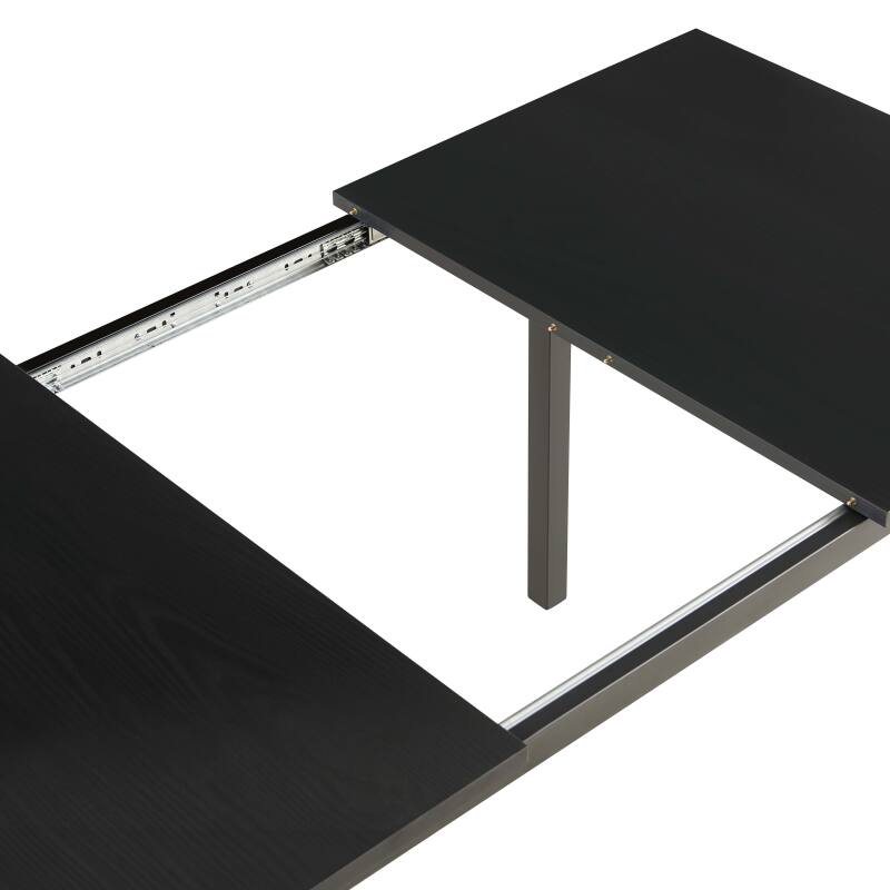 Mesa de comedor rectangular (120/160 x 80 x 75 cm) en MDF acabado melamina
