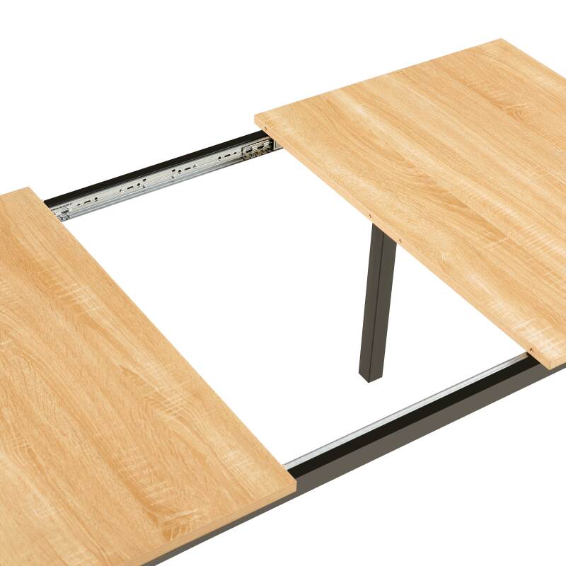 Mesa de comedor rectangular (120/160 x 80 x 75 cm) en MDF acabado melamina