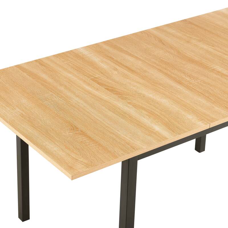 Mesa de comedor rectangular (120/160 x 80 x 75 cm) en MDF acabado melamina