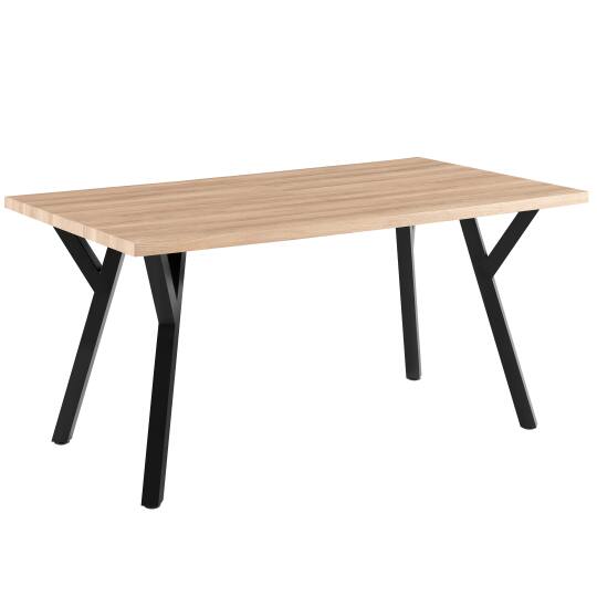 Mesa de comedor extensible rectangular (160/240 x 90 x 76 cm) en MDF con decoración en melamina