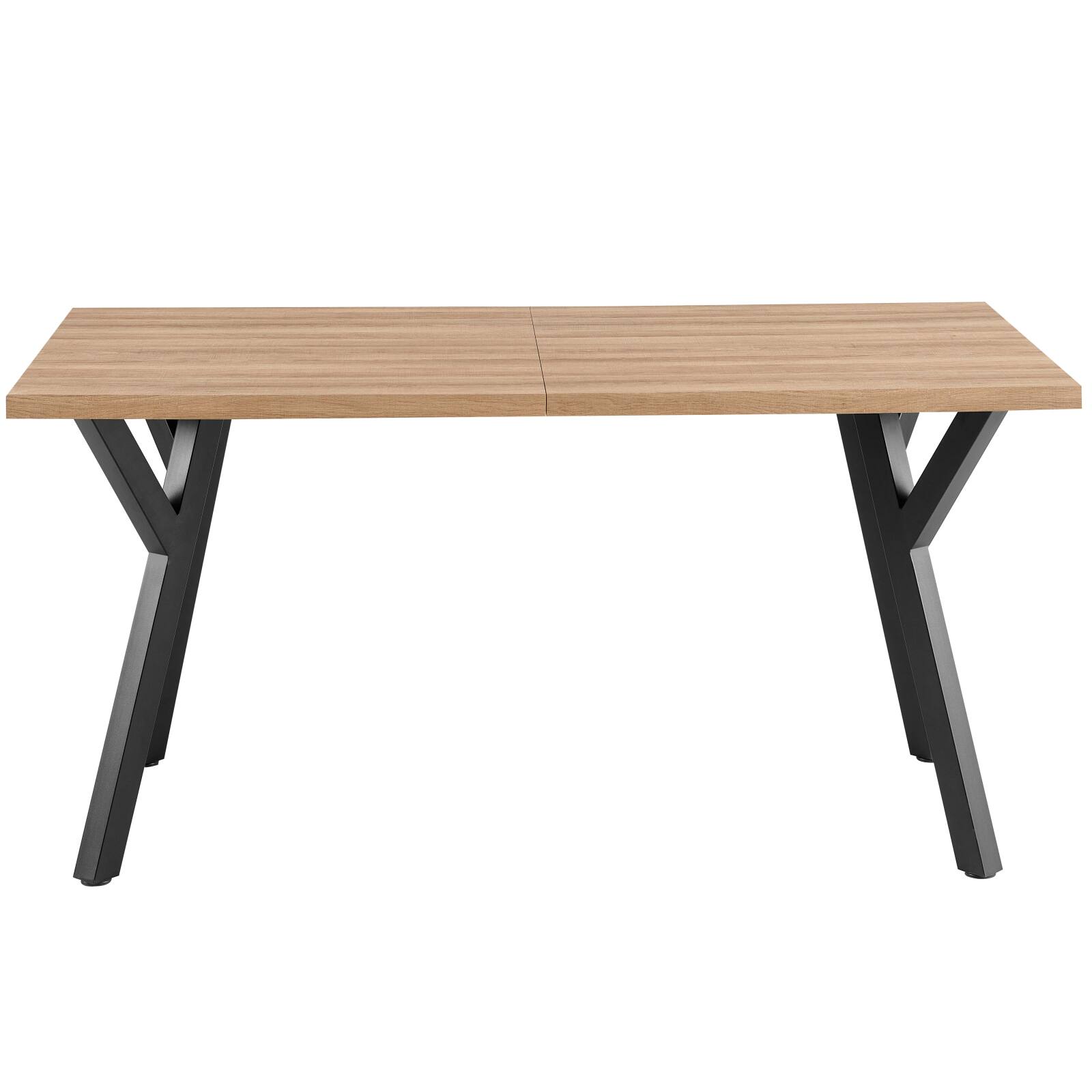 Mesa de comedor extensible rectangular (160/240 x 90 x 76 cm) en MDF con decoración en melamina