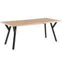Mesa de comedor extensible rectangular (160/240 x 90 x 76 cm) en MDF con decoración en melamina