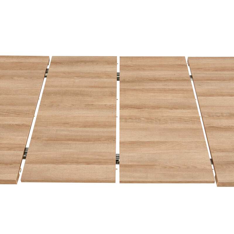 Mesa de comedor extensible rectangular (160/240 x 90 x 76 cm) en MDF con decoración en melamina