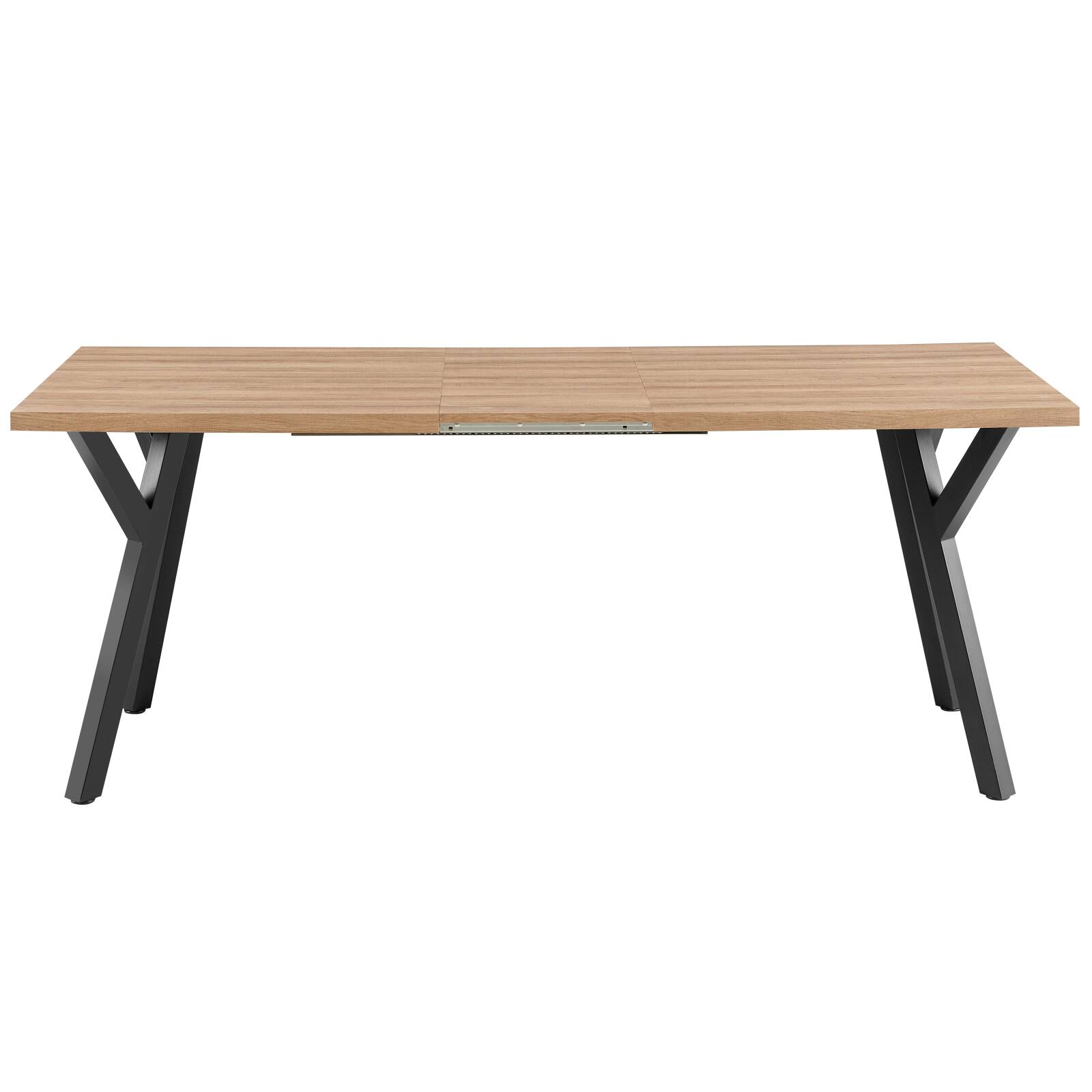 Mesa de comedor extensible rectangular (160/240 x 90 x 76 cm) en MDF con decoración en melamina