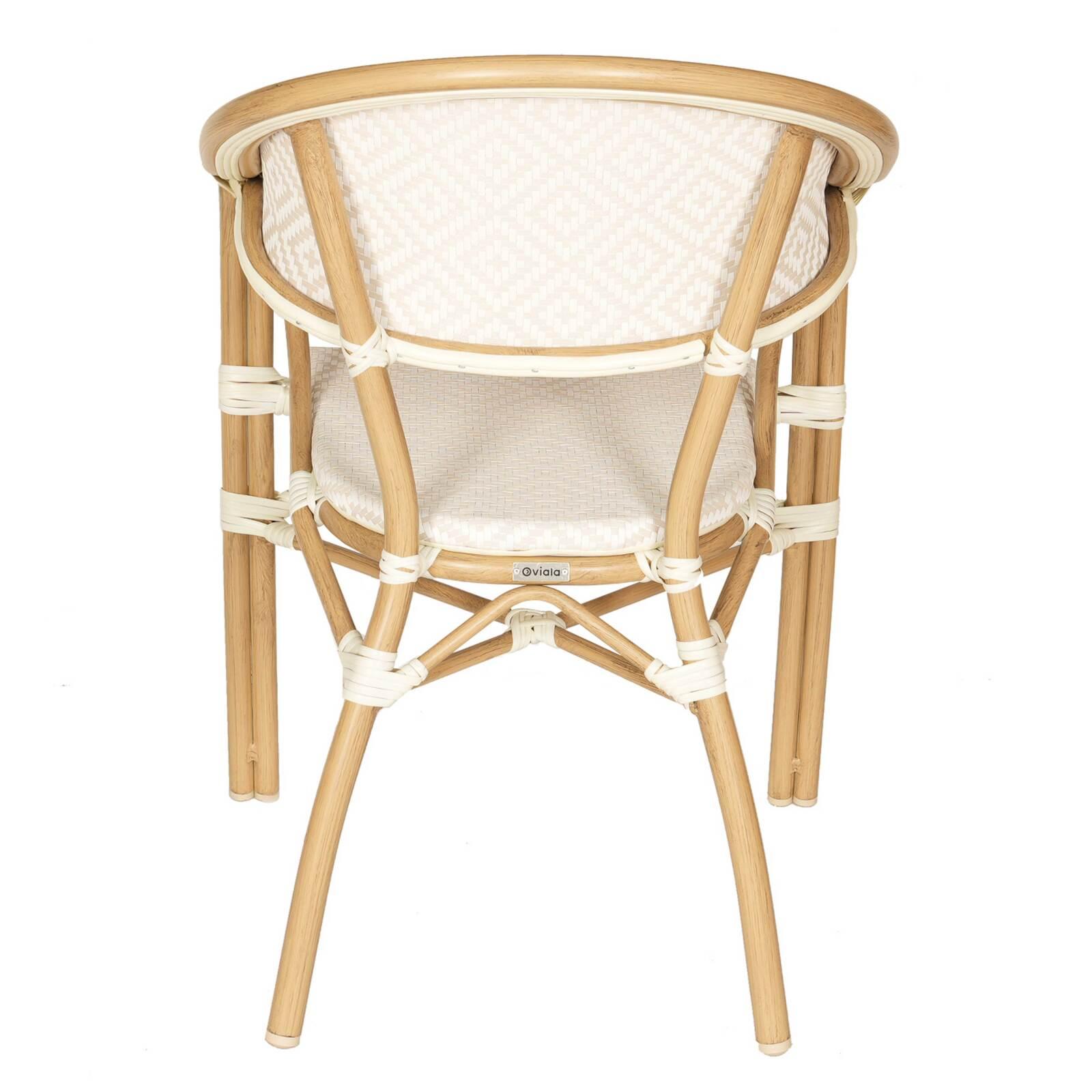 Silla de jardín estilo bistro parisino en aluminio y ratán sintético