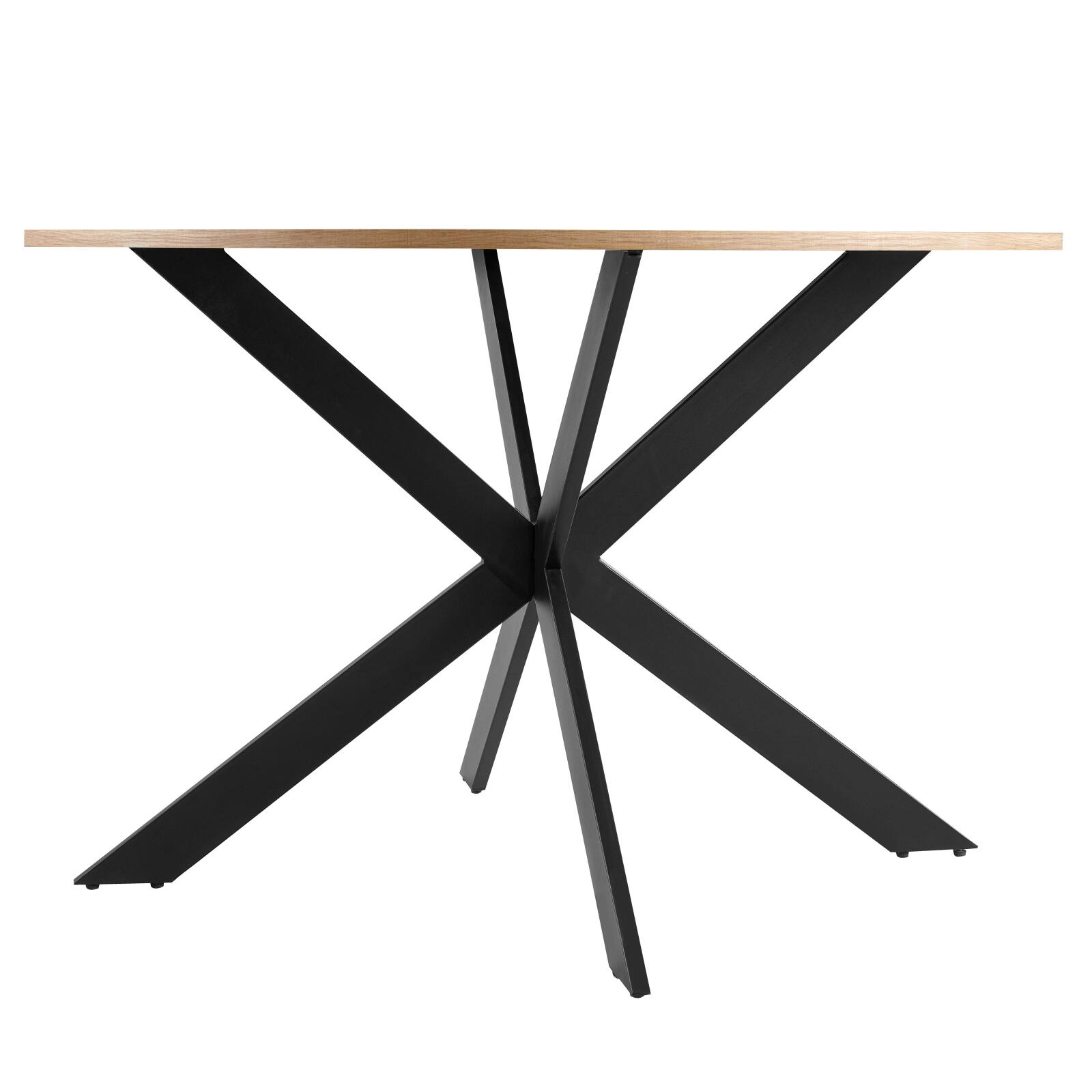 Mesa de comedor redonda Ø 120 cm en MDF con lámina de aluminio