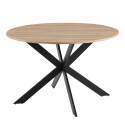 Mesa de comedor redonda Ø 120 cm en MDF con lámina de aluminio