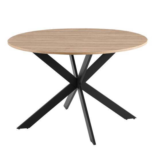 Mesa de comedor redonda Ø 120 cm en MDF con lámina de aluminio