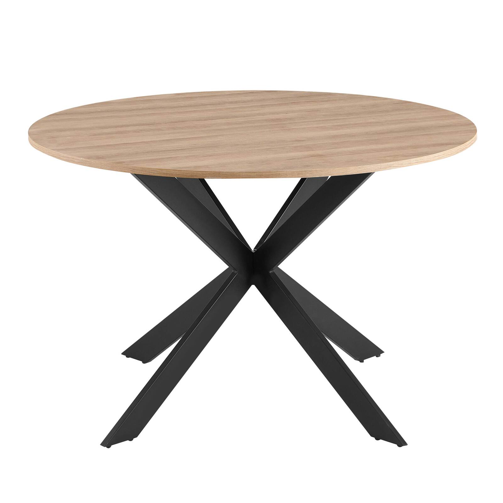 Mesa de comedor redonda Ø 120 cm en MDF con lámina de aluminio