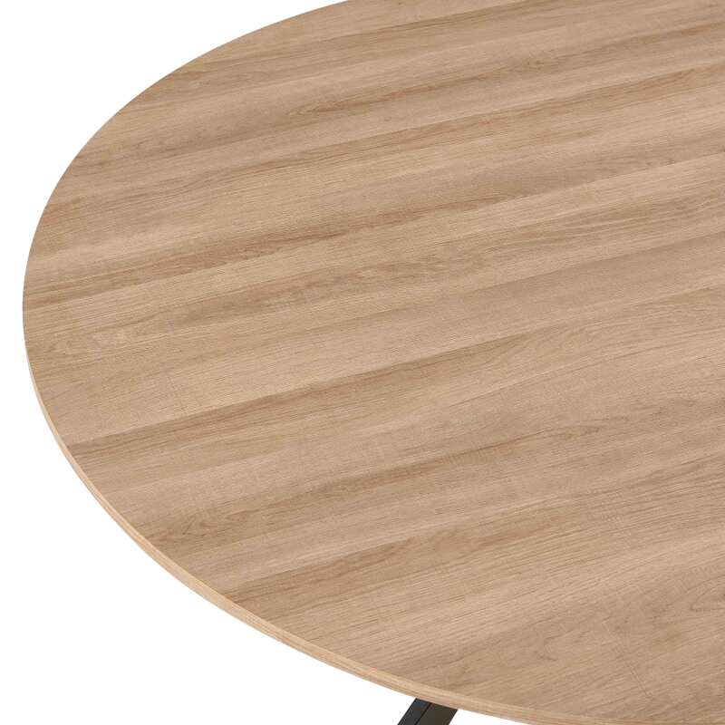 Mesa de comedor redonda Ø 120 cm en MDF con lámina de aluminio
