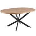 Mesa de comedor redonda (Ø120/160 x 75,5 cm) en MDF con lámina de aluminio 