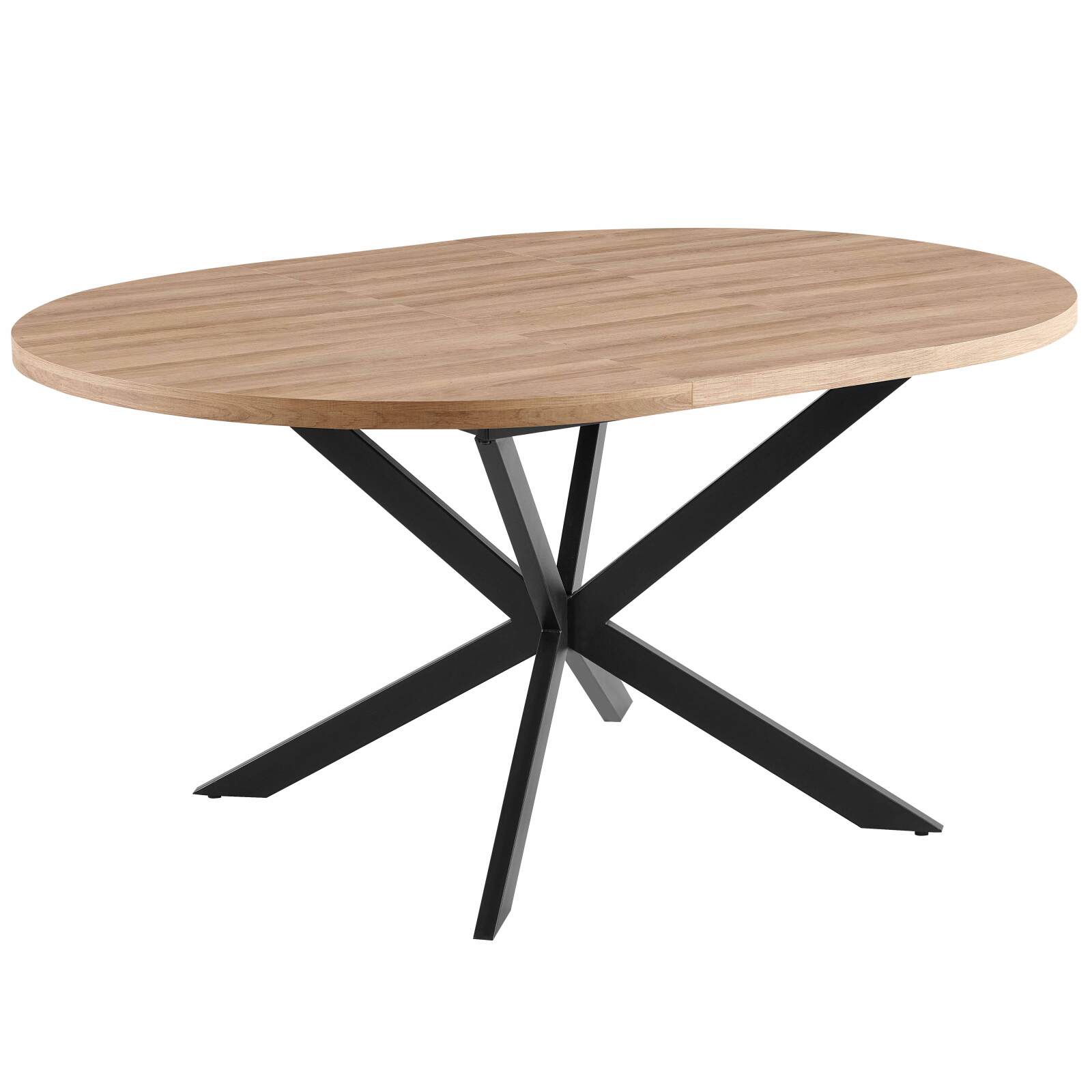 Mesa de comedor redonda (Ø120/160 x 75,5 cm) en MDF con lámina de aluminio 
