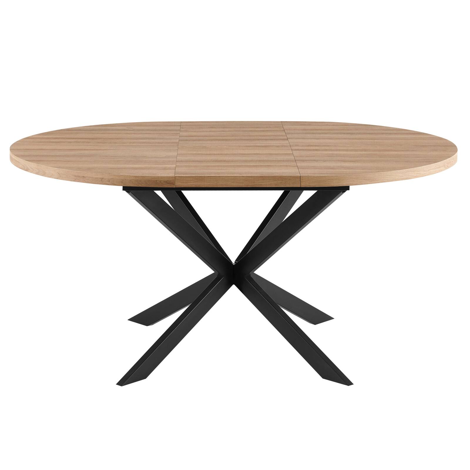 Mesa de comedor redonda (Ø120/160 x 75,5 cm) en MDF con lámina de aluminio 