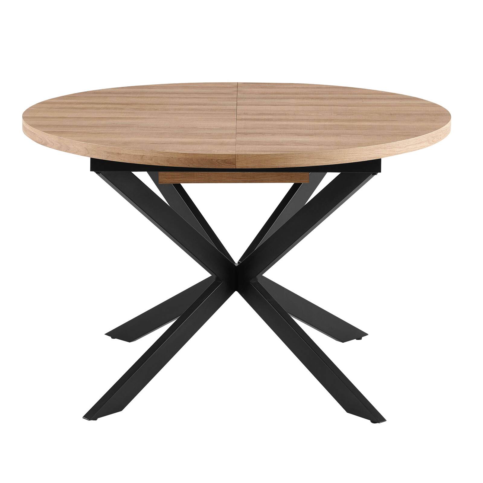 Mesa de comedor redonda (Ø120/160 x 75,5 cm) en MDF con lámina de aluminio 