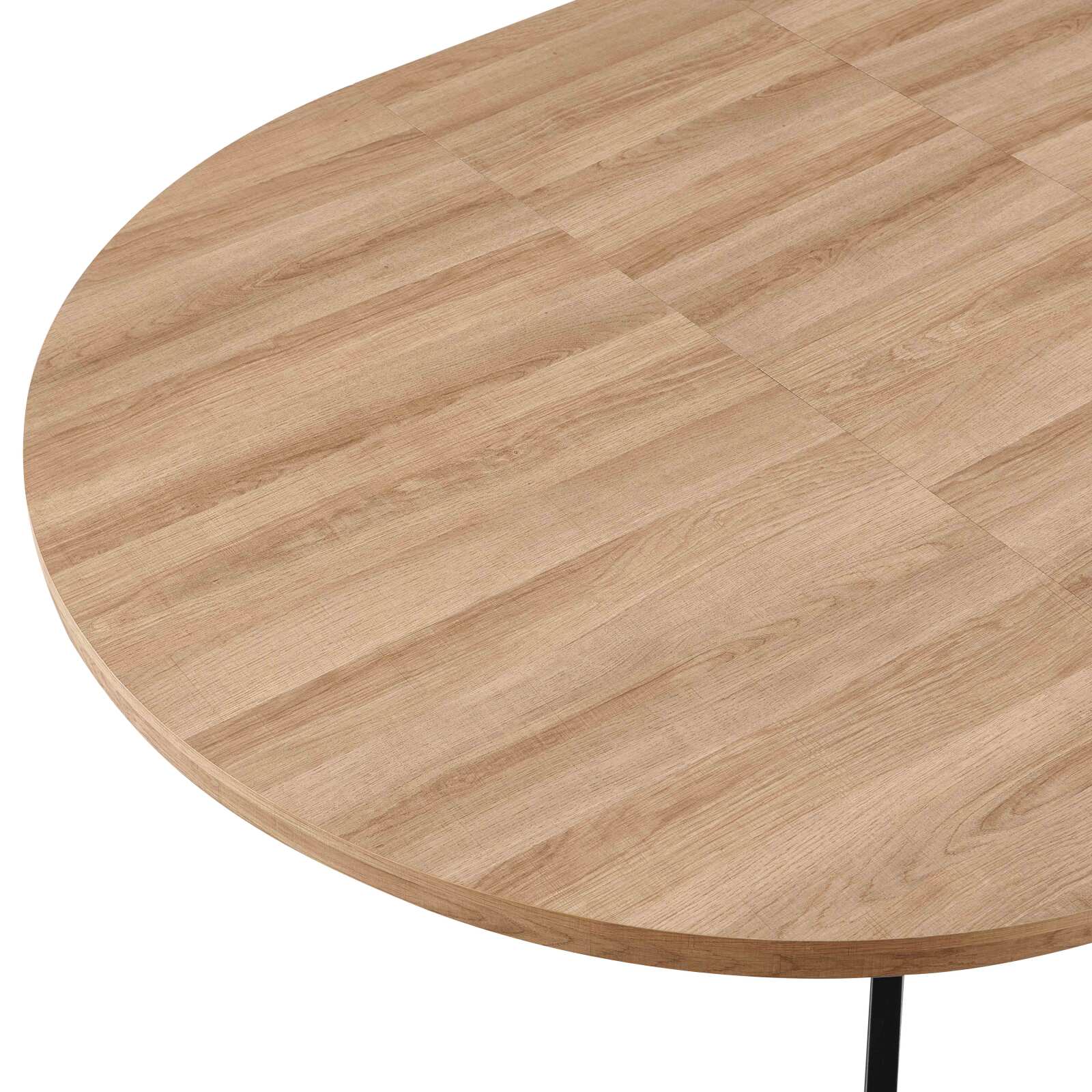 Mesa de comedor redonda (Ø120/160 x 75,5 cm) en MDF con lámina de aluminio 