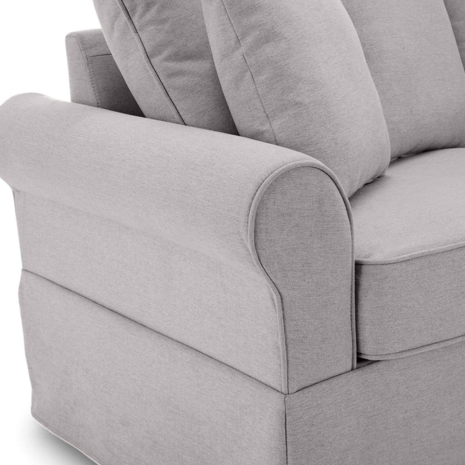 Sofá recto de 3 plazas de poliéster.