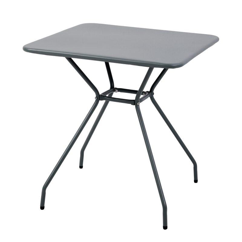 Mesa de jardín cuadrada 70 x 70 x 73 cm y 2 sillas de metal.  