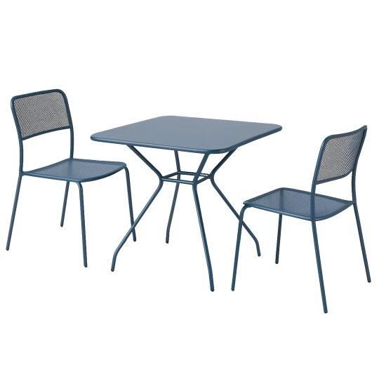 Mesa de jardín cuadrada 70 x 70 x 73 cm y 2 sillas de metal.