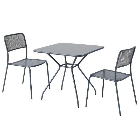 Mesa de jardín cuadrada 70 x 70 x 73 cm y 2 sillas de metal.
