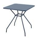 Mesa de jardín cuadrada 70 x 70 x 73 cm y 2 sillas con reposabrazos de metal