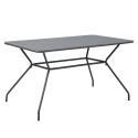 Mesa de jardín rectangular 140 x 80 x 75 cm y 6 sillas con reposabrazos de metal