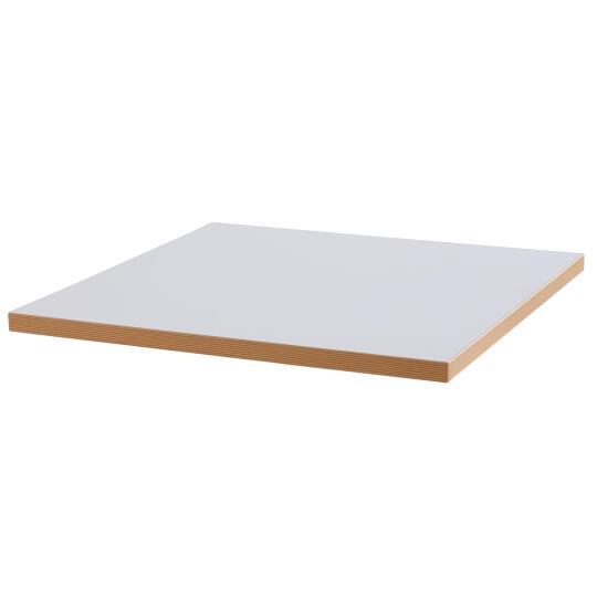 Tablero de mesa cuadrado de 60 x 60 cm fabricado en aglomerado con superficie de melamina y cantos de PVC | Oviala