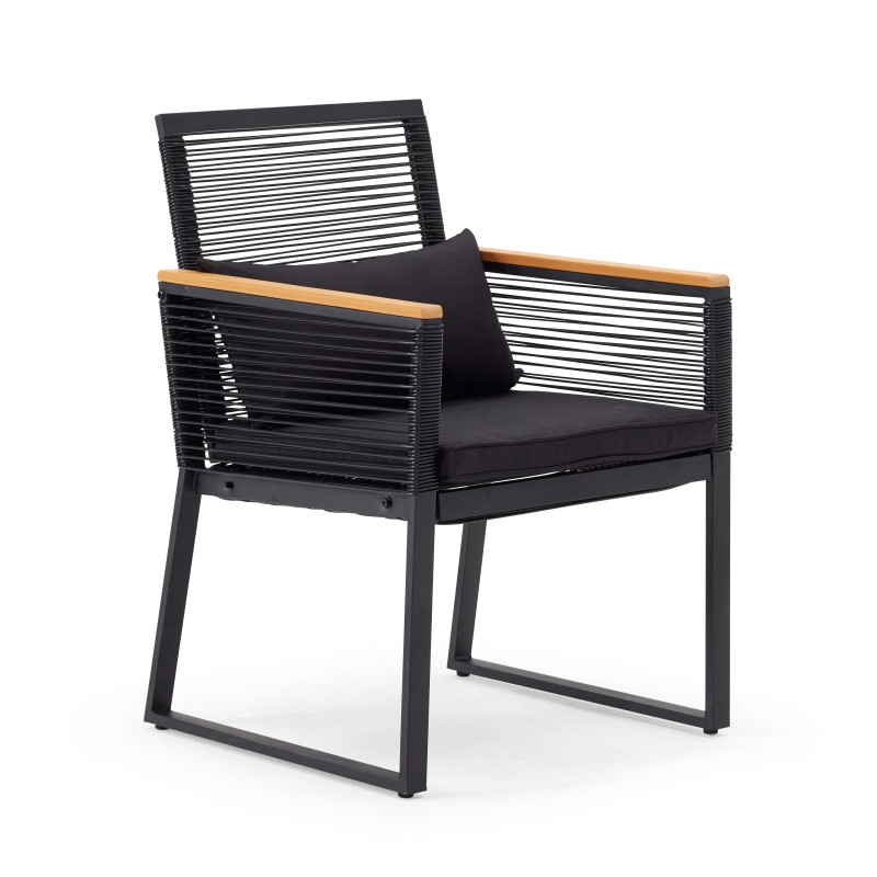 Conjunto de jardín bajo 5 plazas compuesto de un sofá, 2 sillones con reposabrazos y una mesa de centro