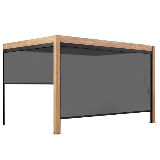 Pérgola bioclimática adosada 4x3m aluminio imitación madera de 1, 2 o 3 persianas