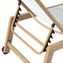 Conjunto de 2 tumbonas de aluminio efecto madera con ruedas, reclinables 5 posiciones