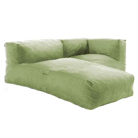 Mobiliario de jardín modular con 1 sillón esquinero y 1 chaise longue.