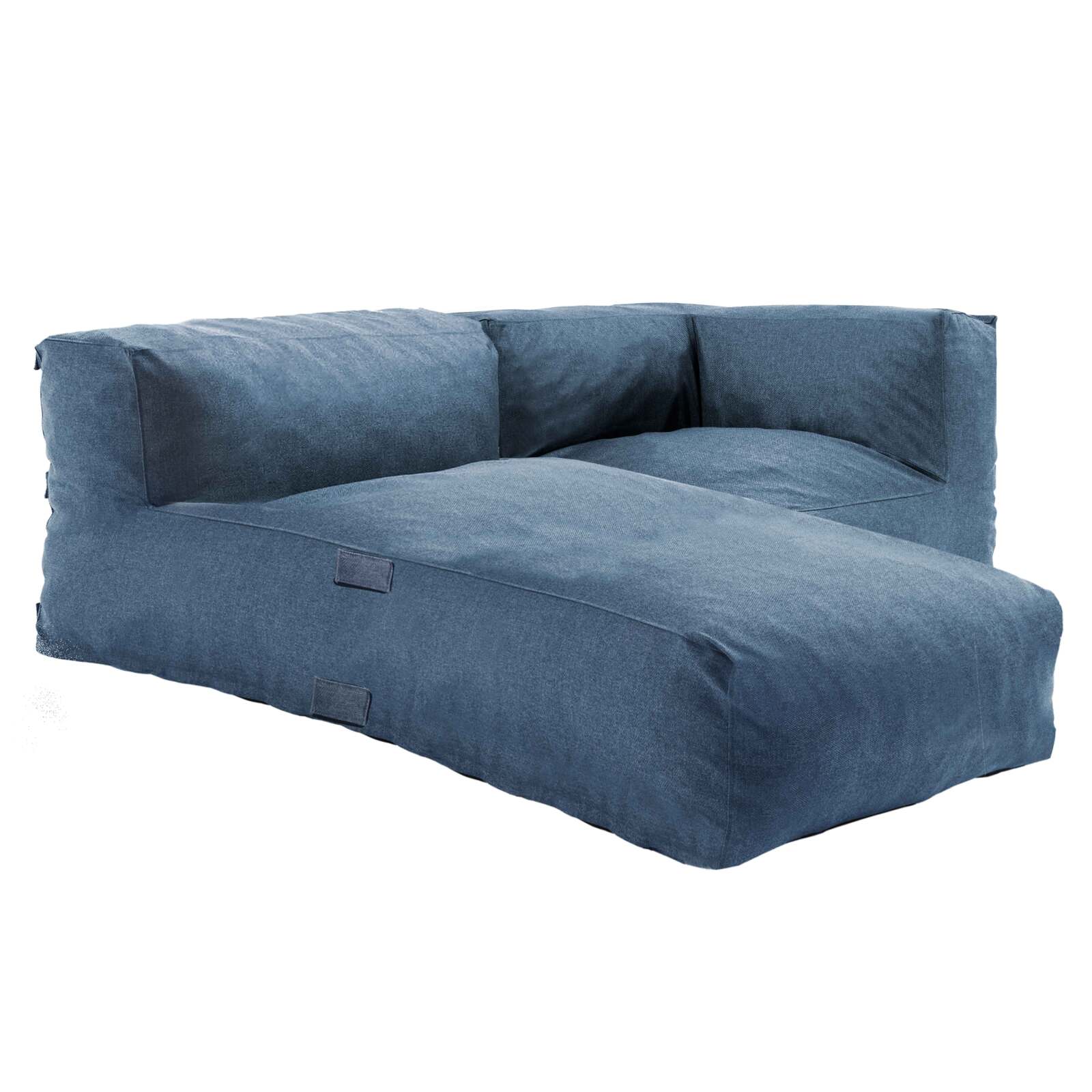 Mobiliario de jardín modular con 1 sillón esquinero y 1 chaise longue.