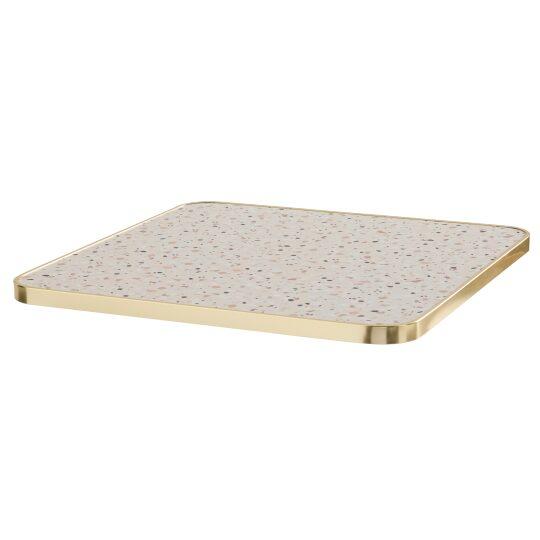 Tablero cuadrado de madera contrachapada con revestimiento laminado y cantos de aluminio 60 x 60 cm