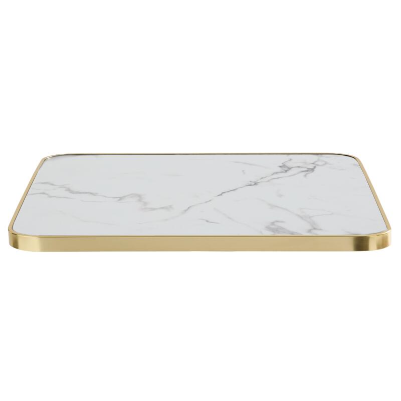 Tablero cuadrado de madera contrachapada con revestimiento laminado y cantos de aluminio 60 x 60 cm