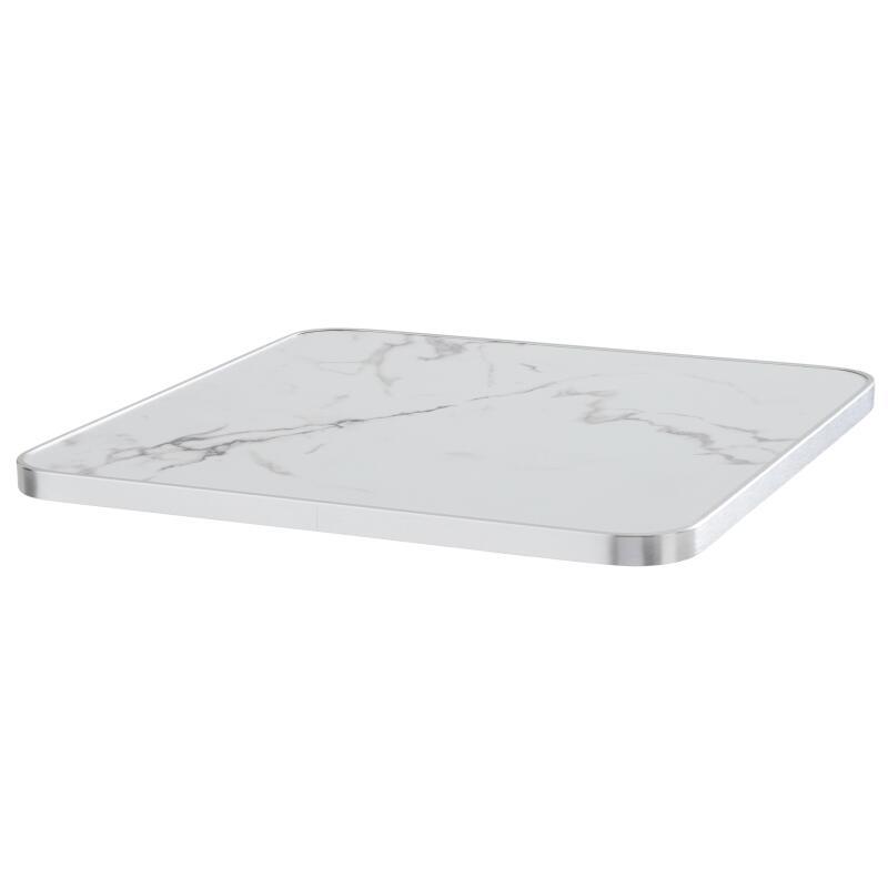 Tablero cuadrado de madera contrachapada con revestimiento laminado y cantos de aluminio 60 x 60 cm
