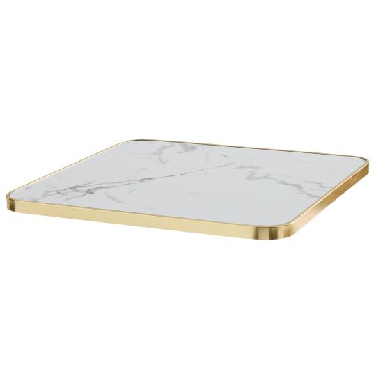 Tablero cuadrado de madera contrachapada con revestimiento laminado y cantos de aluminio 60 x 60 cm | Oviala