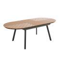 Mesa de jardín extensible rectangular (180/220 x 100 x 76 cm) en aluminio y polimadera 
