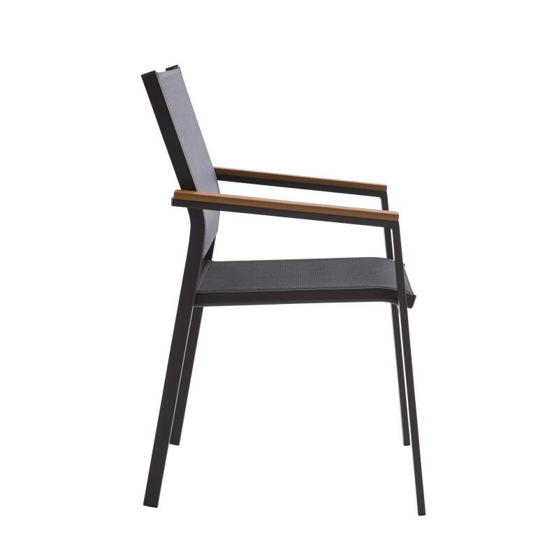 Silla de jardín de aluminio y textileno con brazos