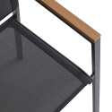 Mesa de jardín extensible rectangular en polimadera 180/220 cm con 6 sillas y 2 sillas con reposabrazos