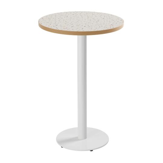 Mesa de comedor alta redonda Ø60 cm en aglomerado revestido de melamina | Oviala
