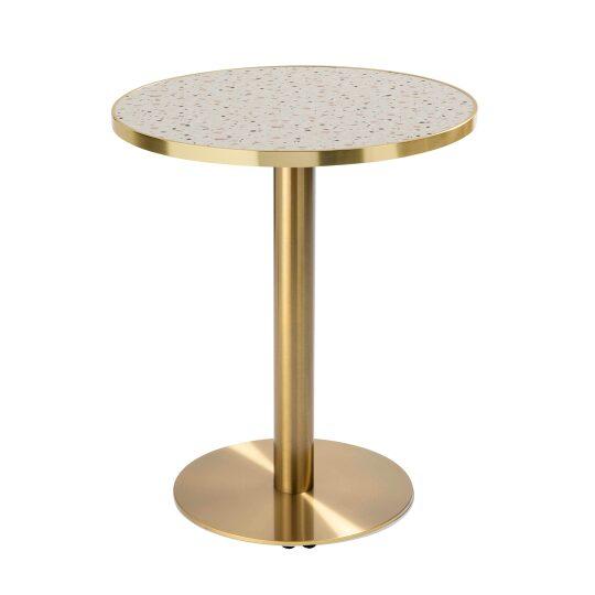 Mesa redonda de laminado 2 personas con bordes de aluminio Ø60 cm | Oviala