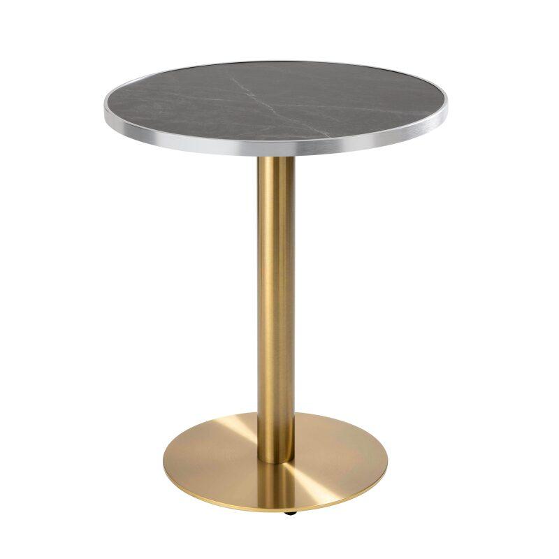 Mesa de comedor redonda Ø 60 cm en contrachapado con revestimiento laminado y cantos de aluminio