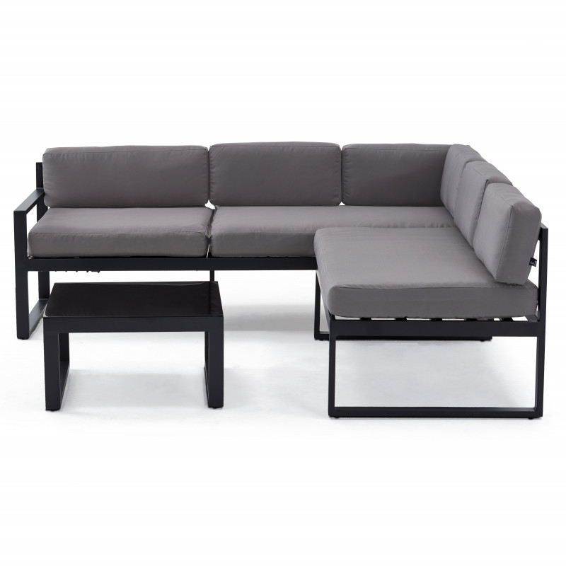 Conjunto de jardín 5 plazas: sofá reclinable y mesa de centro | Oviala