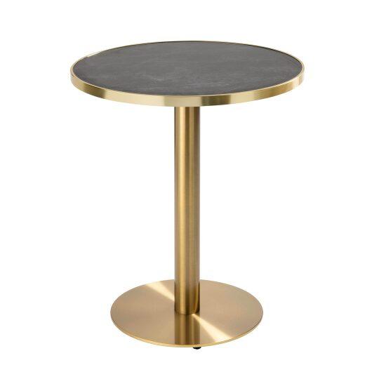 Mesa de comedor redonda Ø 60 cm en contrachapado con revestimiento laminado y cantos de aluminio