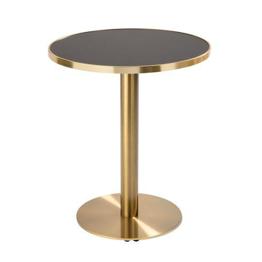 Mesa redonda de laminado 2 personas con bordes de aluminio Ø60 cm | Oviala