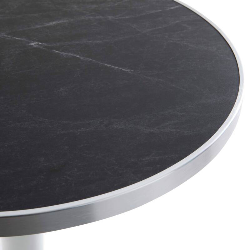 Mesa de comedor redonda Ø 60 cm en contrachapado con revestimiento laminado y cantos de aluminio (3/7)